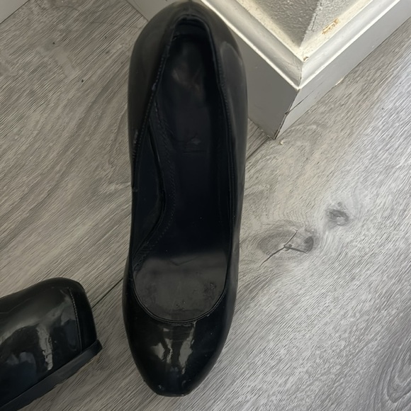 Yves Saint Laurent Glossy Black Blue Tribute Platform Heels 39 - Picture 2 of 9